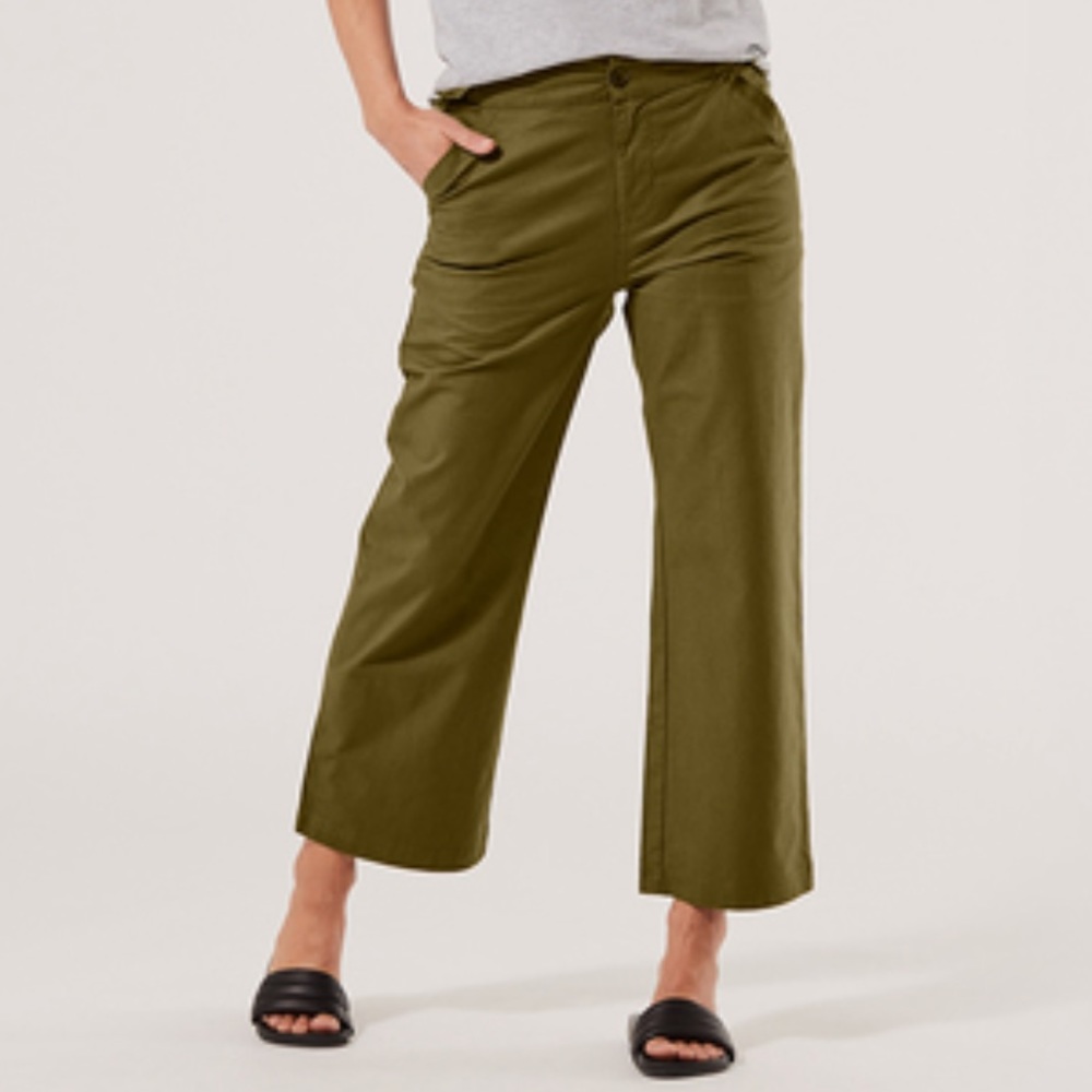 Pact Organic Woven Wide Leg Pants - Camel